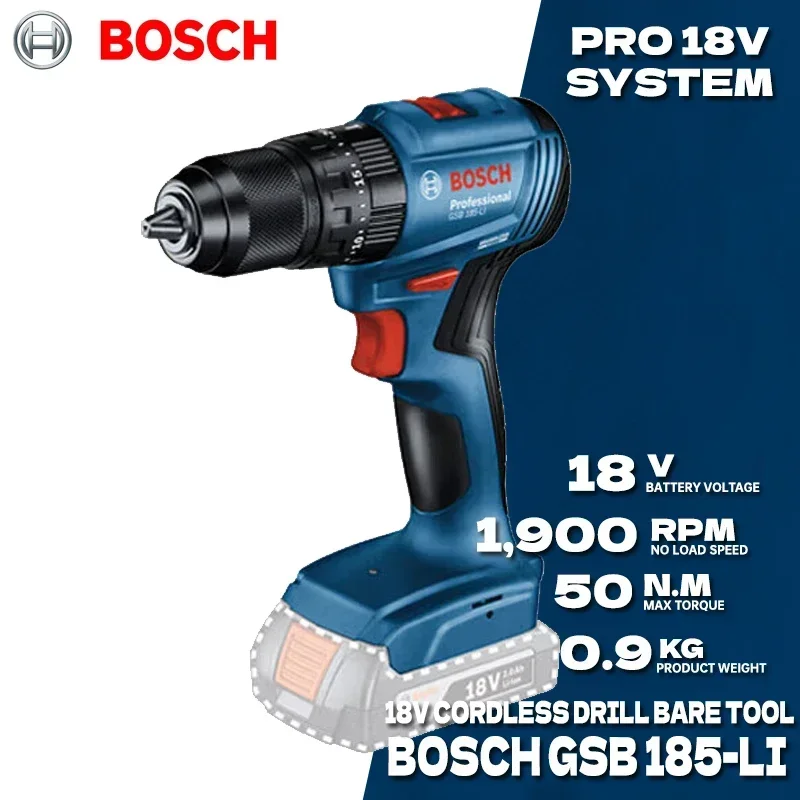 Bosch Drill Gsb 18V - Taladro percutor inalámbrico sin escobillas BOSCH